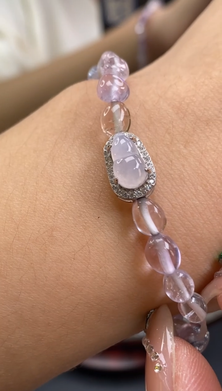 颈饰银S925镶嵌翡翠净货15830