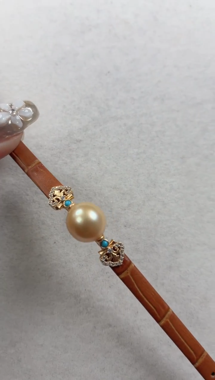 银S925镶嵌手链海水珍珠q576