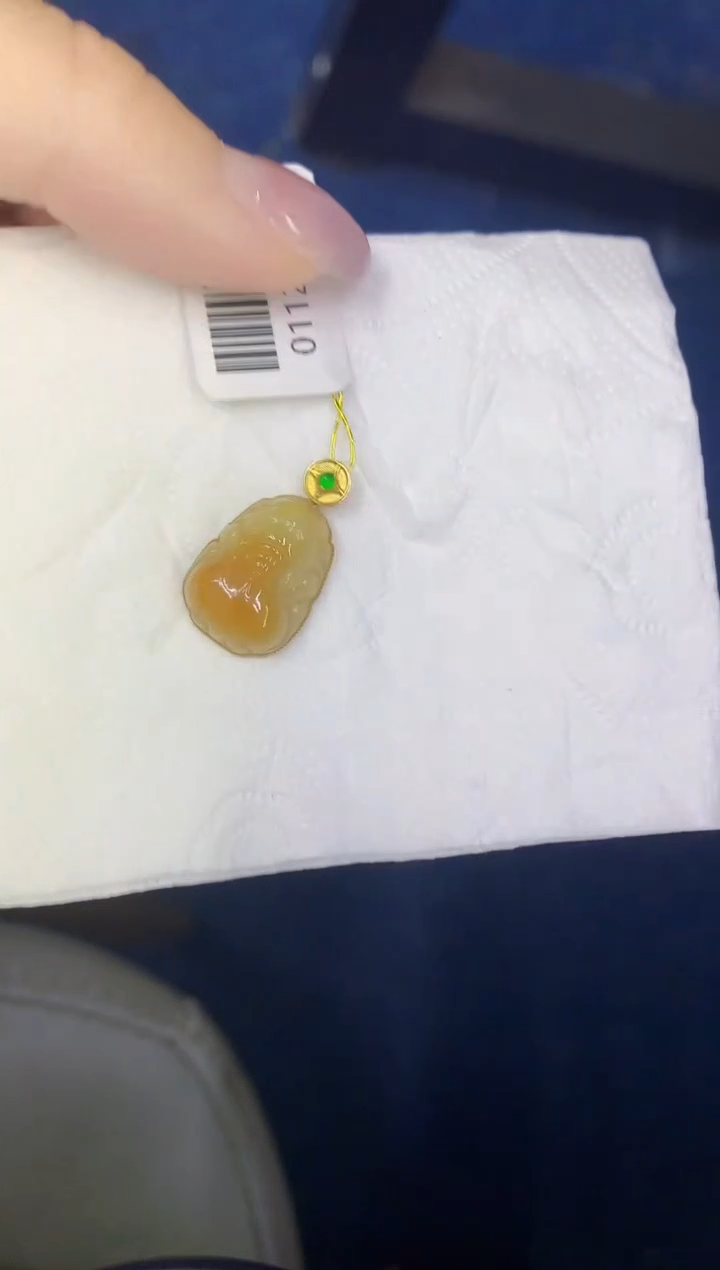颈饰18K金镶嵌翡翠缅甸天然翡翠A货