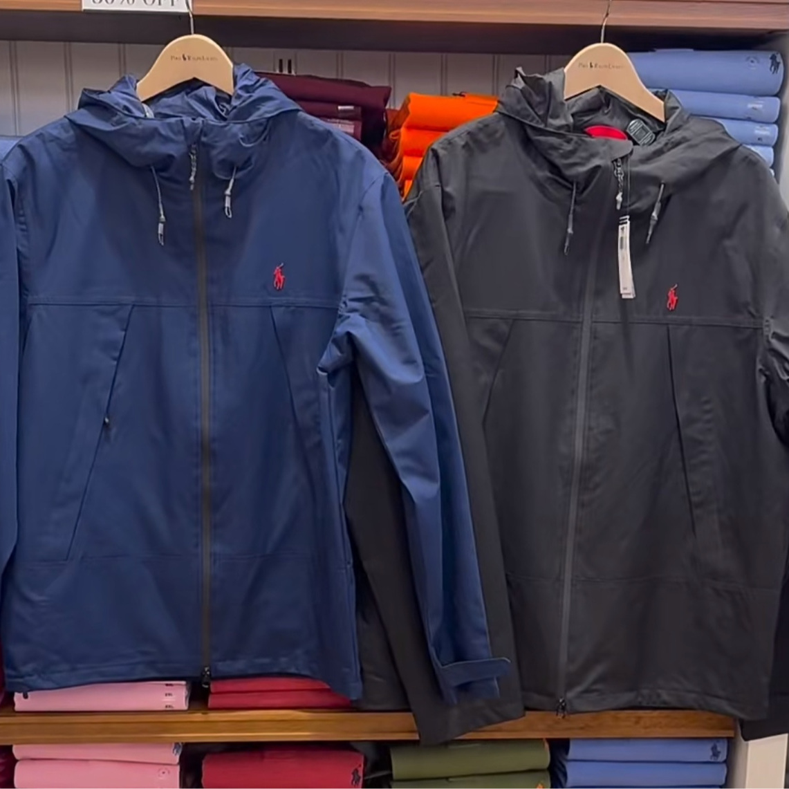 奥莱拉夫劳伦男士标准版冲锋衣夹克外套