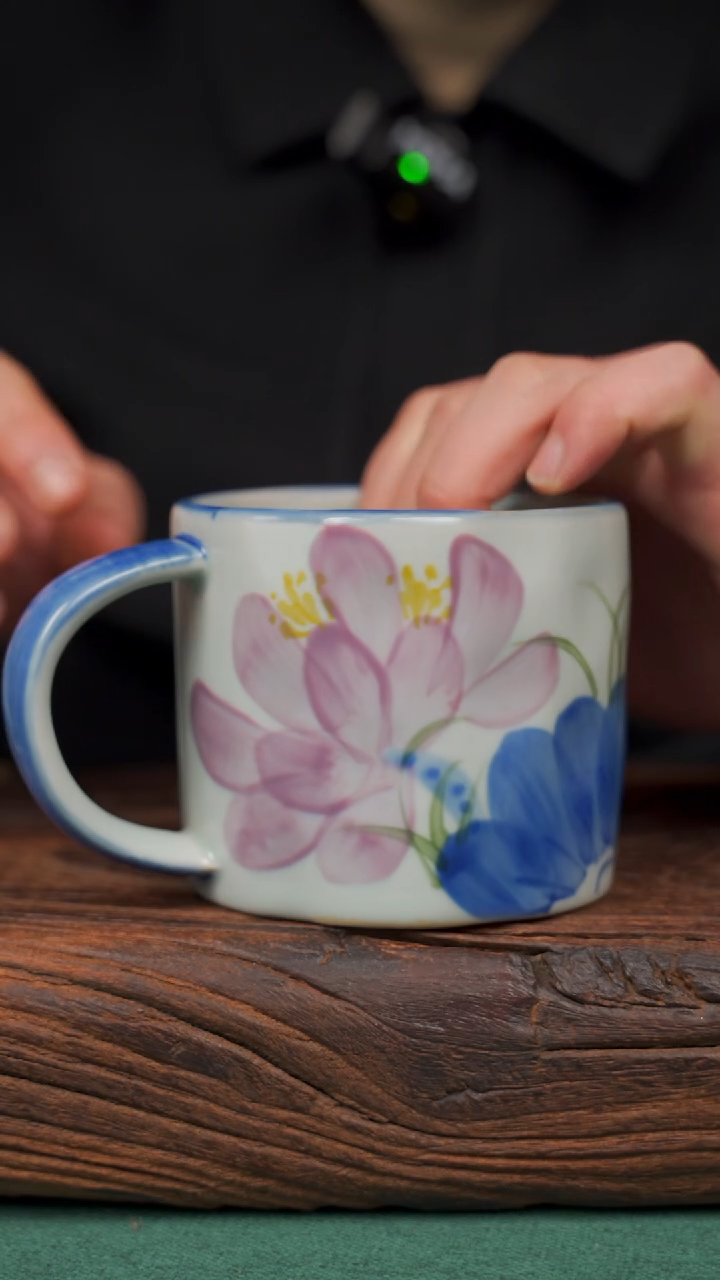 【闪购商品】瓷片66寻一缕瓷香杯釉下手工手绘瓷器