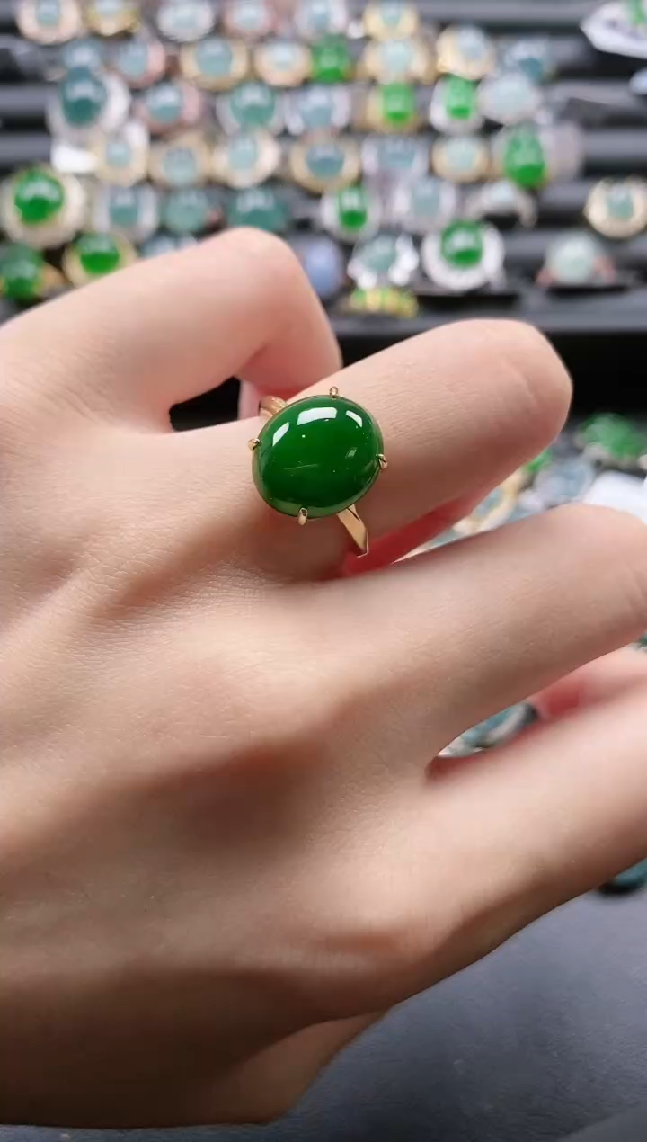 【闪购商品】翡翠戒指银S925镶嵌51511