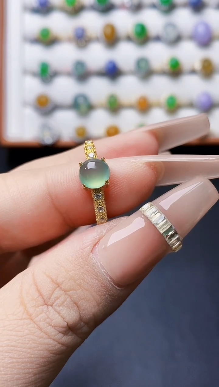 银S925镶嵌戒指翡翠1062