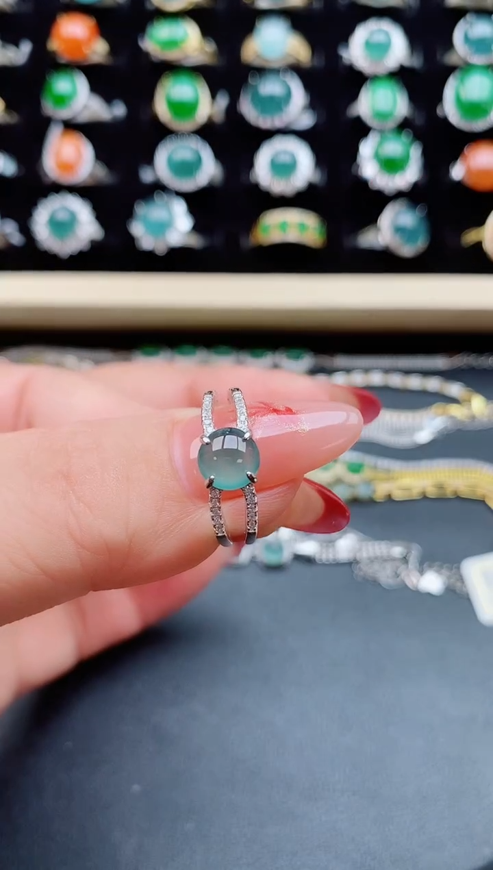 【闪购商品】翡翠戒指银S925镶嵌21321