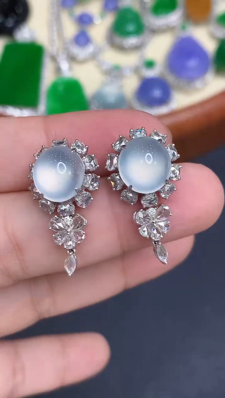 18K金镶嵌翡翠耳饰766-中国好珍宝