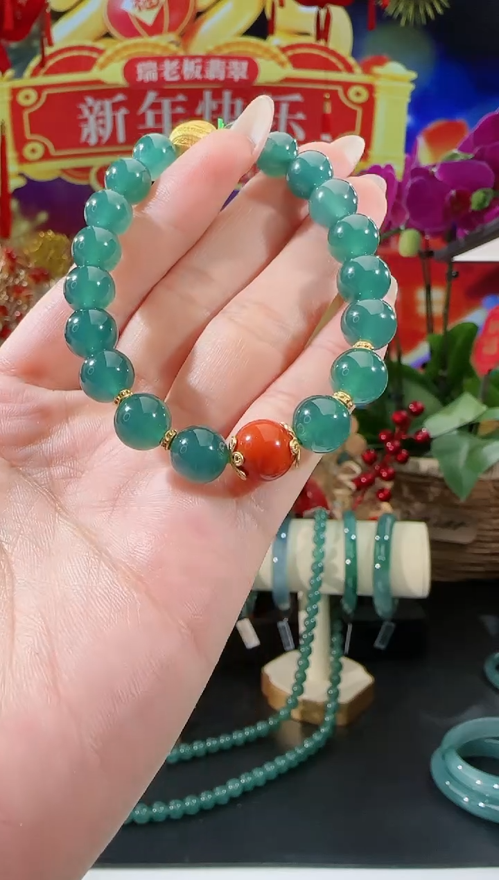 【闪购商品】翡翠手串银S925镶嵌手串多样性发一