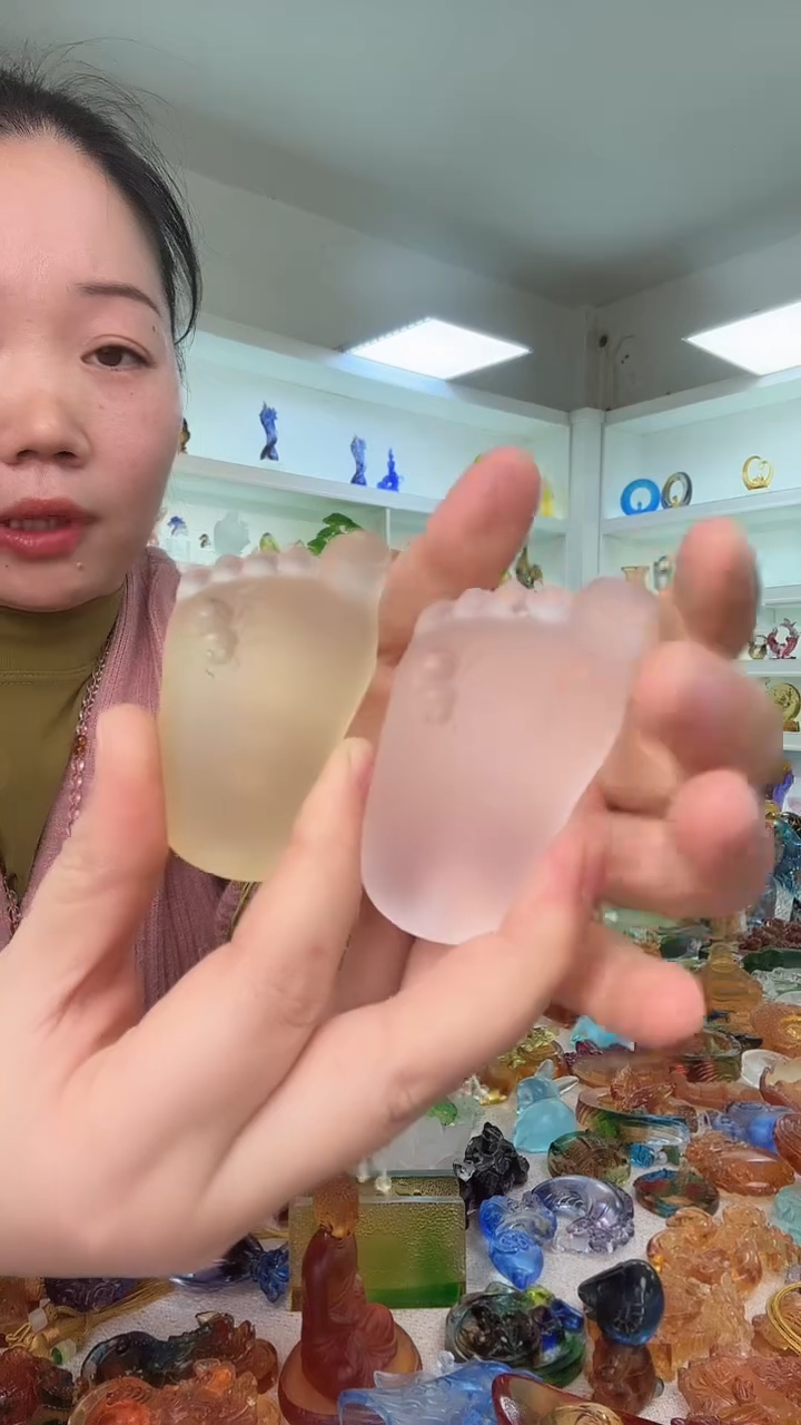 手工艺品琉璃脚丫手把两个