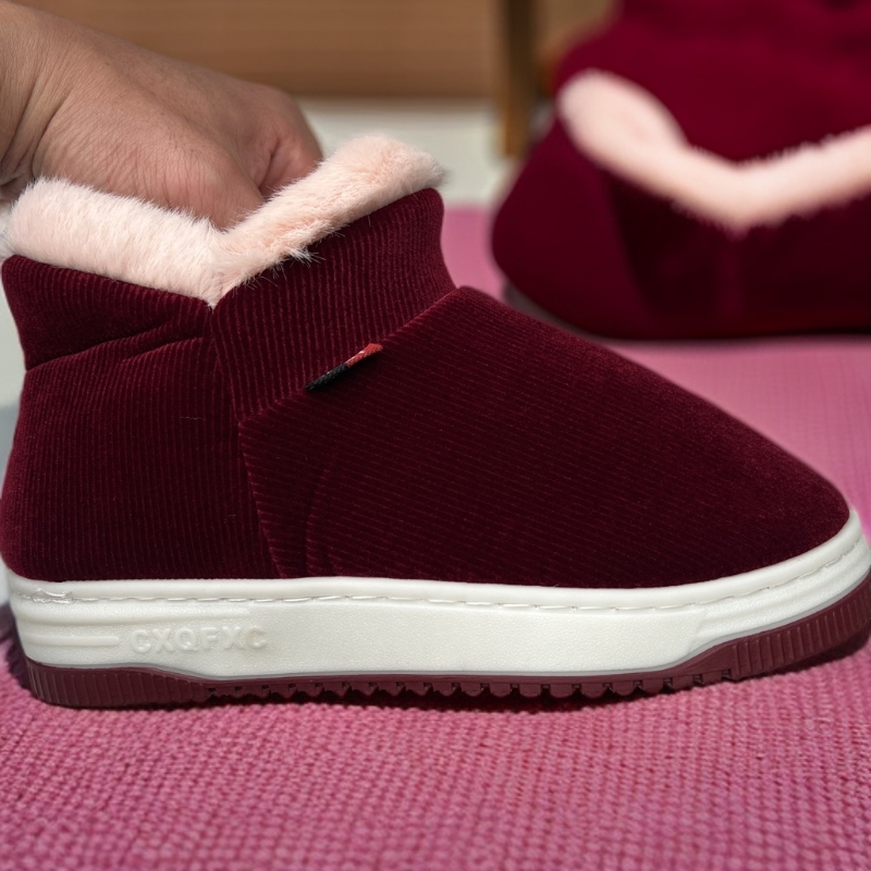 时尚休闲保暖舒适防滑棉鞋一脚蹬手工棉鞋