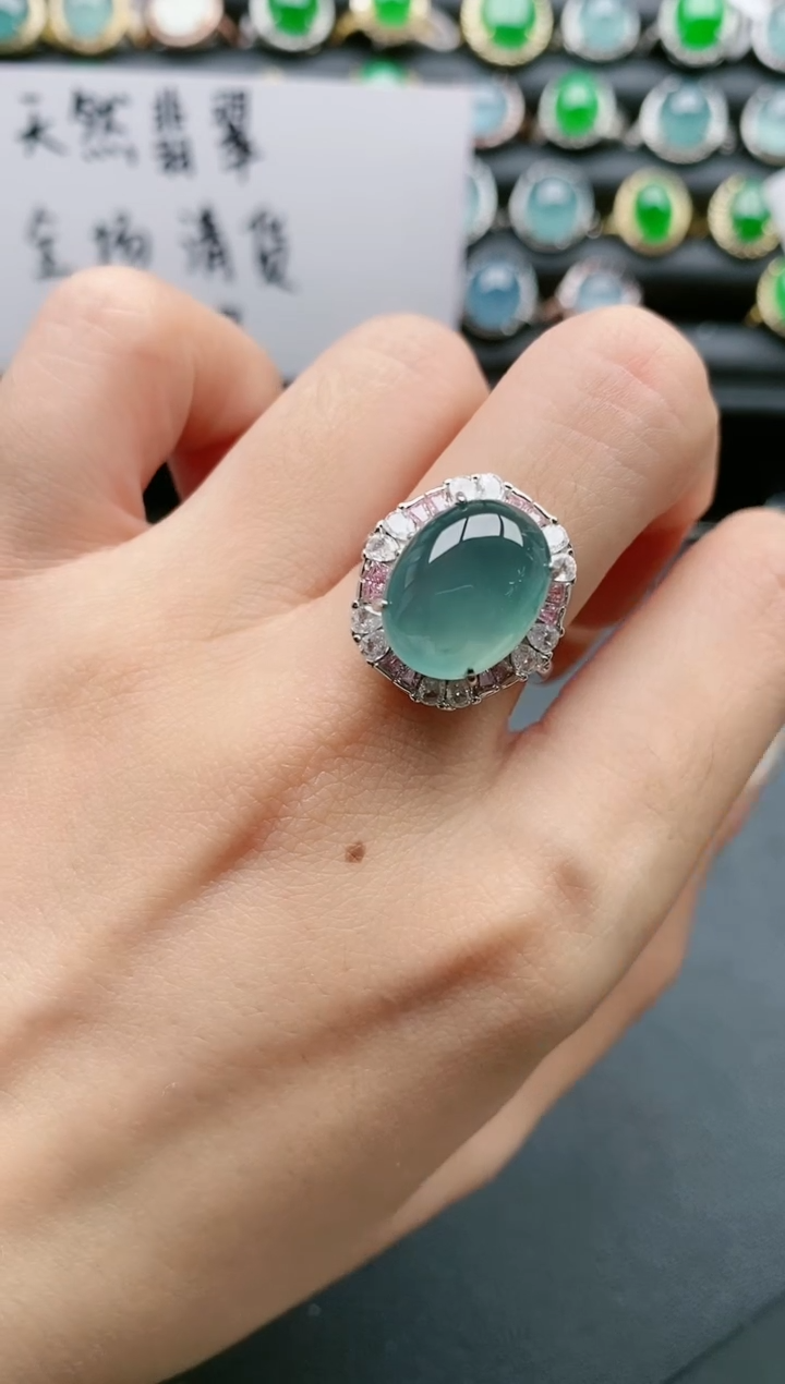 【闪购商品】翡翠戒指银S925镶嵌1111111