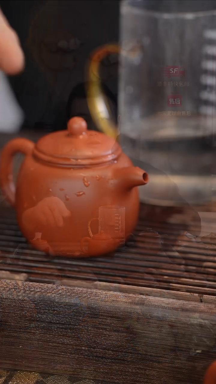 茶壶紫砂匏尊 朱泥 半手工 190cc