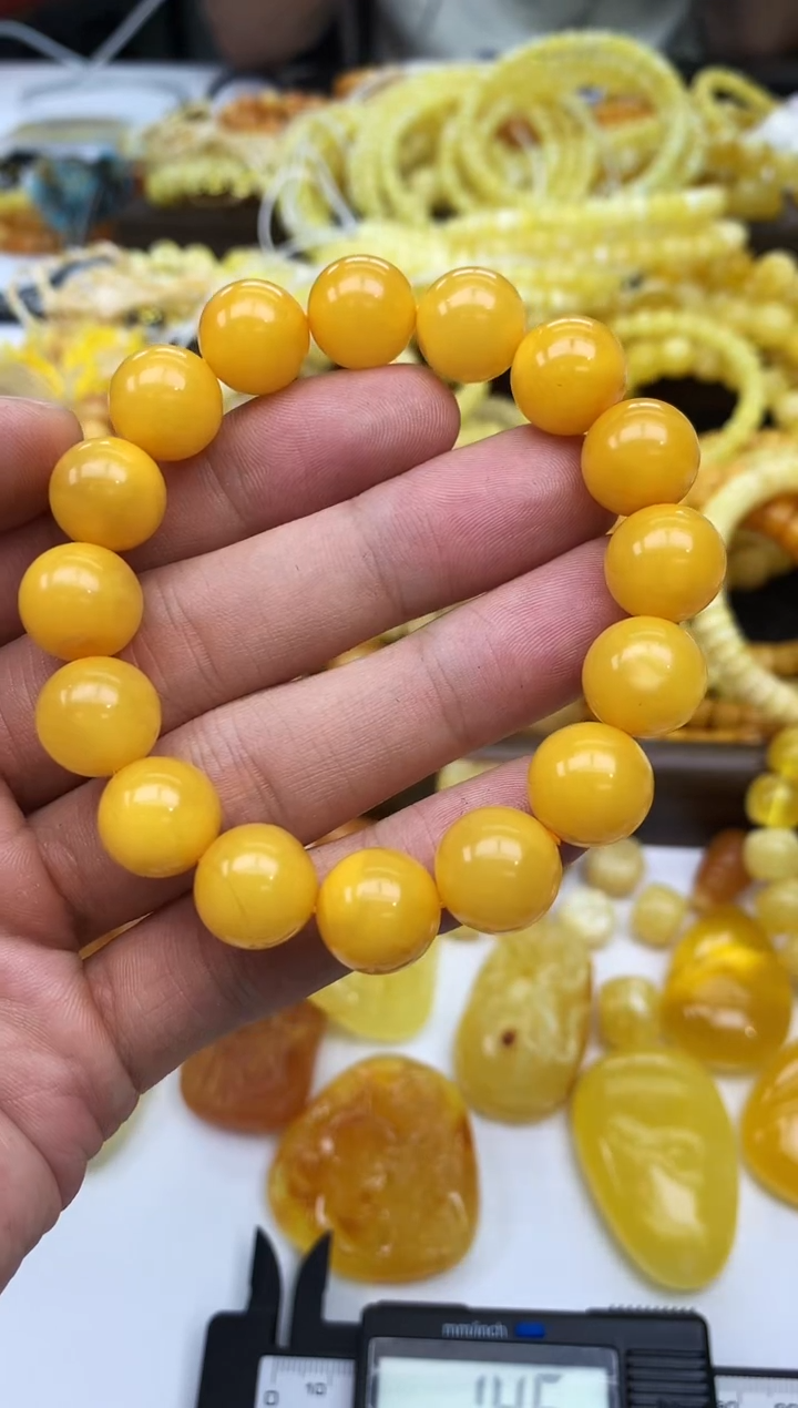 裸石蜜蜡未镶嵌手串卡12