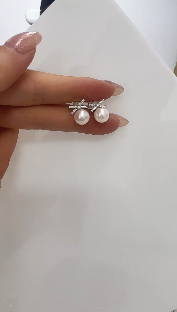 【闪购商品】海水珍珠DA银S925镶嵌c1015 海水akoya耳饰 7