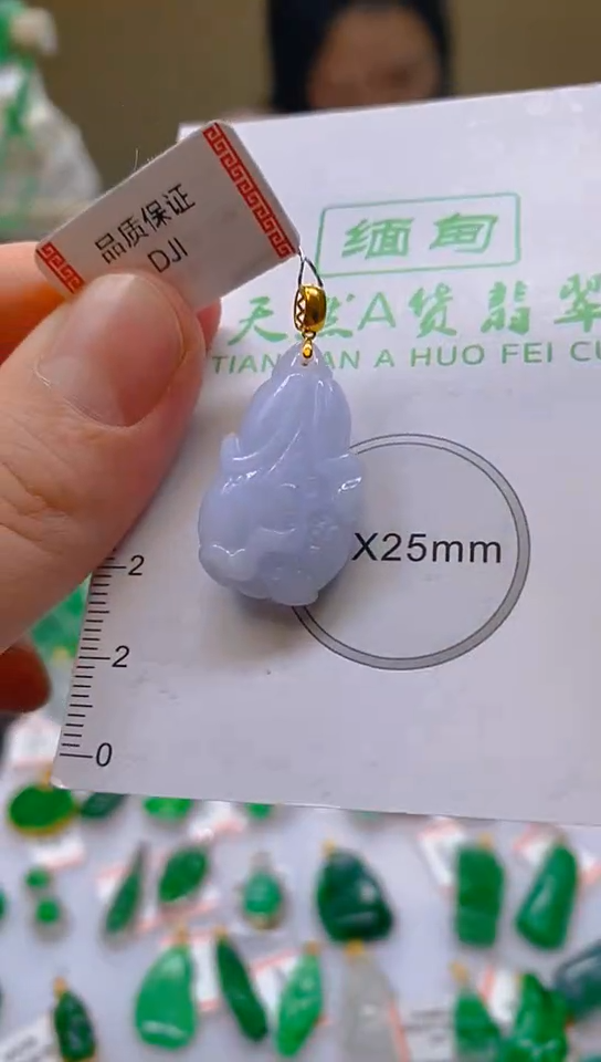 【闪购商品】翡翠颈饰18K金镶嵌天然翡翠A货，一物一证