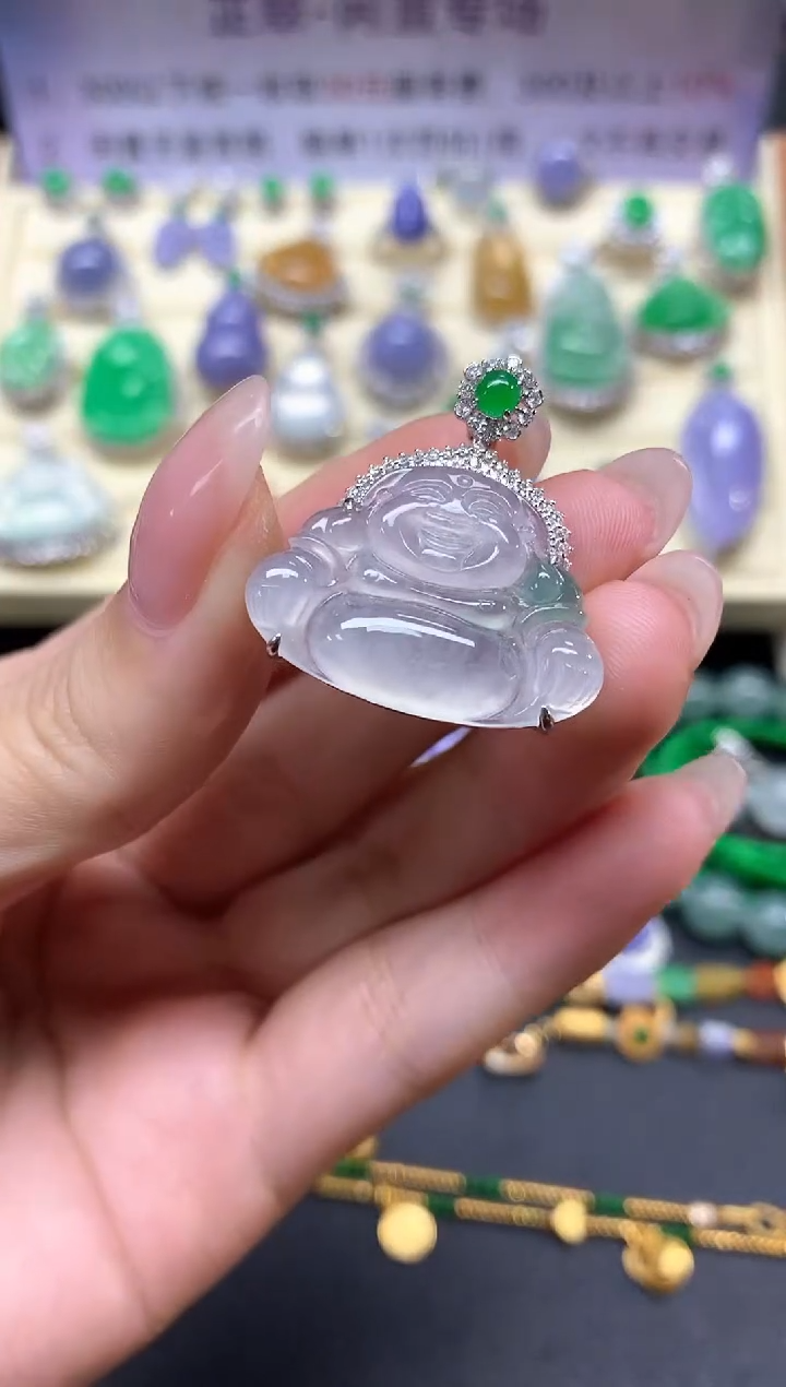 【闪购商品】翡翠18K金镶嵌吊坠(不含链)吊坠|4400+440