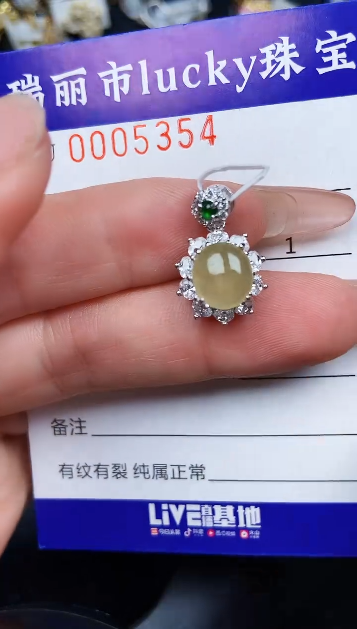 翡翠银S925镶嵌颈饰5354