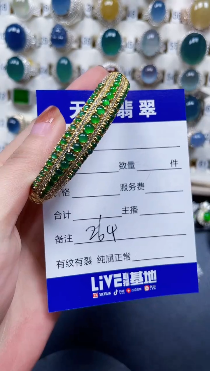 银S925镶嵌手镯翡翠264