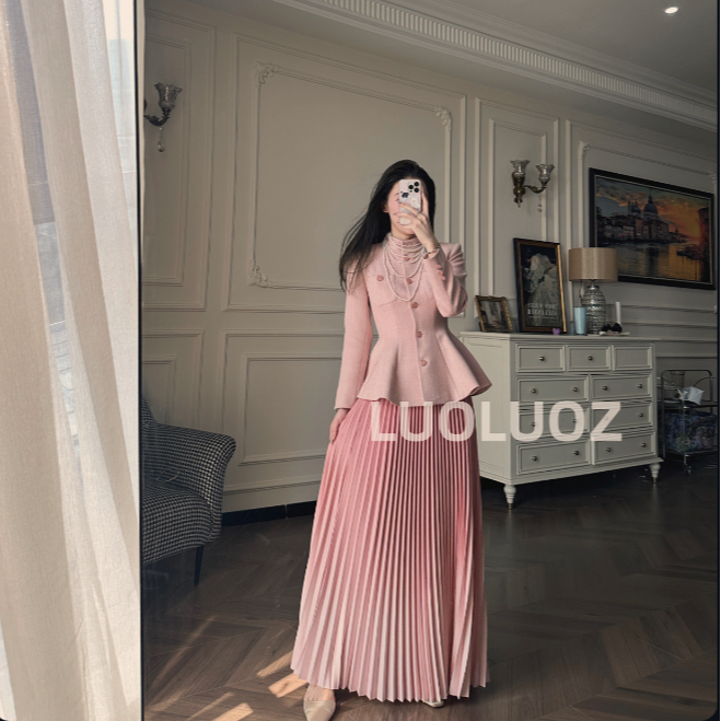 【现货】LUOLUOZ【花季契约】秋季财阀上衣＋半身长裙两件套G8343