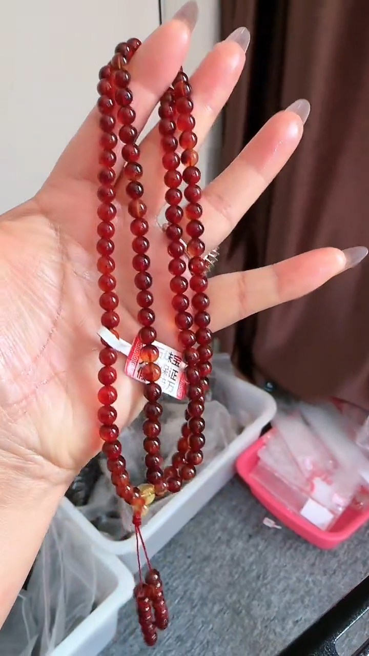 【闪购商品】琥珀手链未镶嵌规格6血珀108#81
