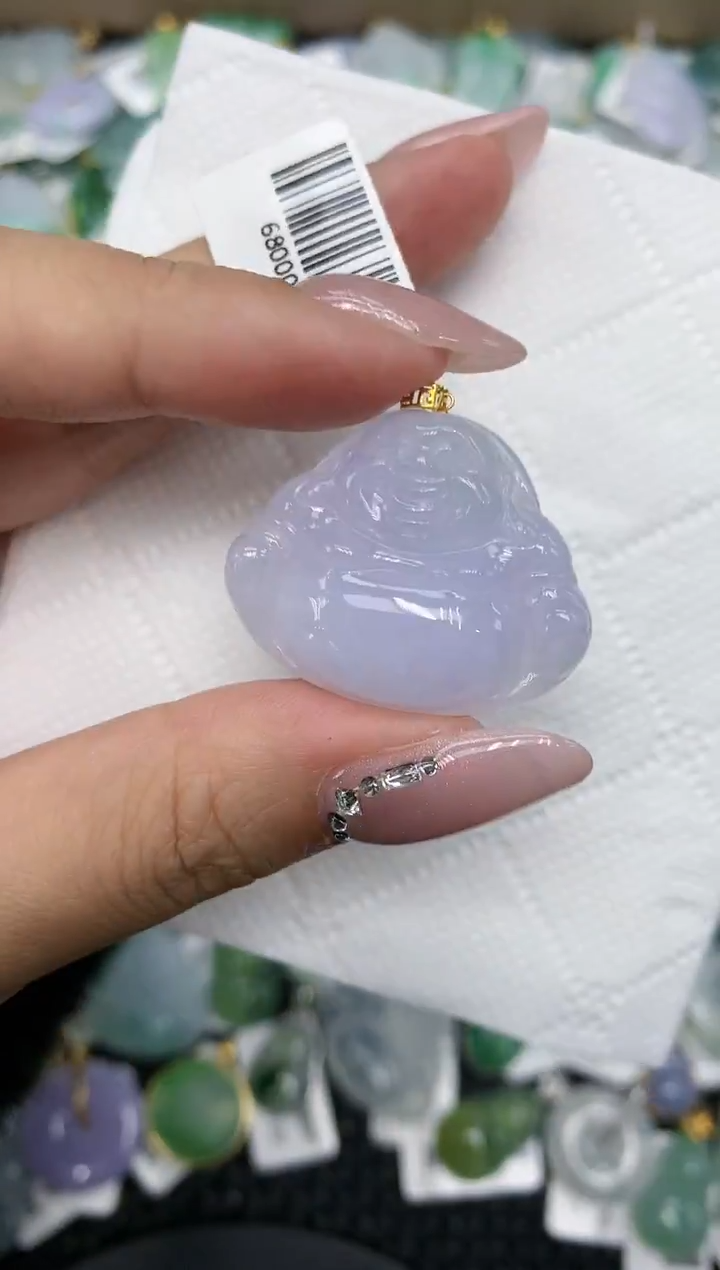 颈饰18K金镶嵌翡翠a货支持复检百元以上9元证书费自理