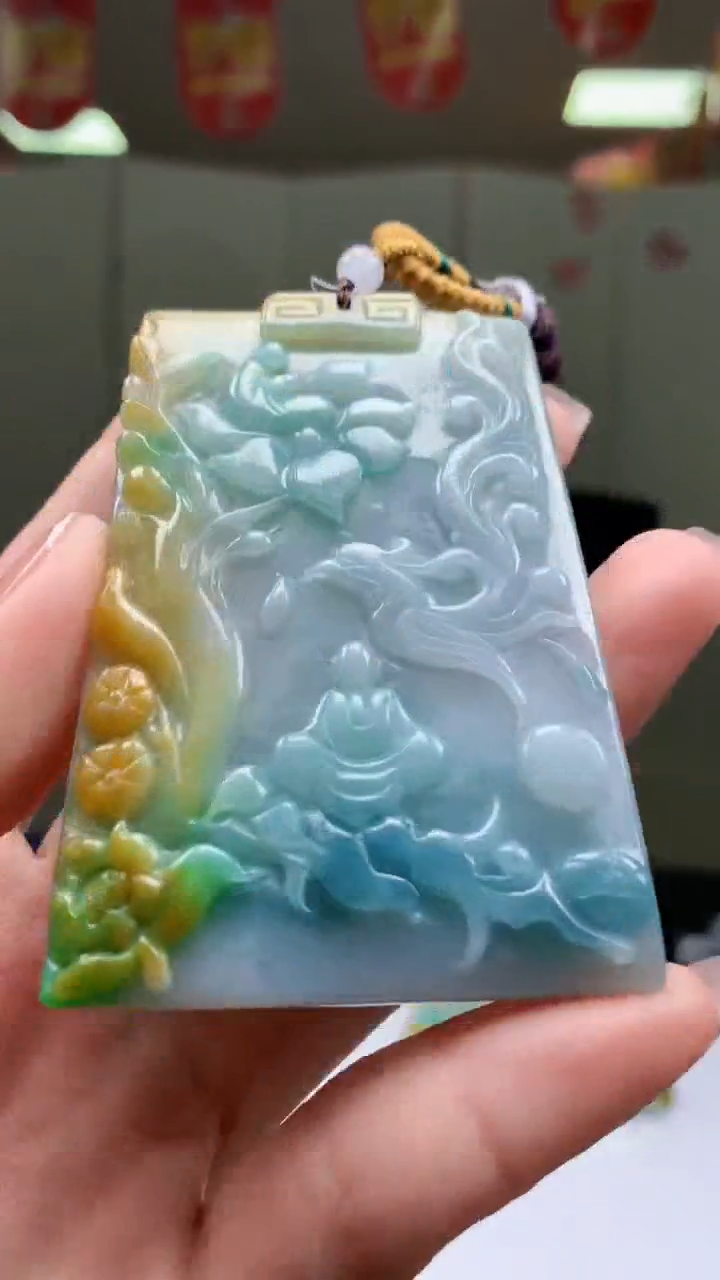 【闪购商品】定制翡翠未镶嵌1057ry-毛货挂件34