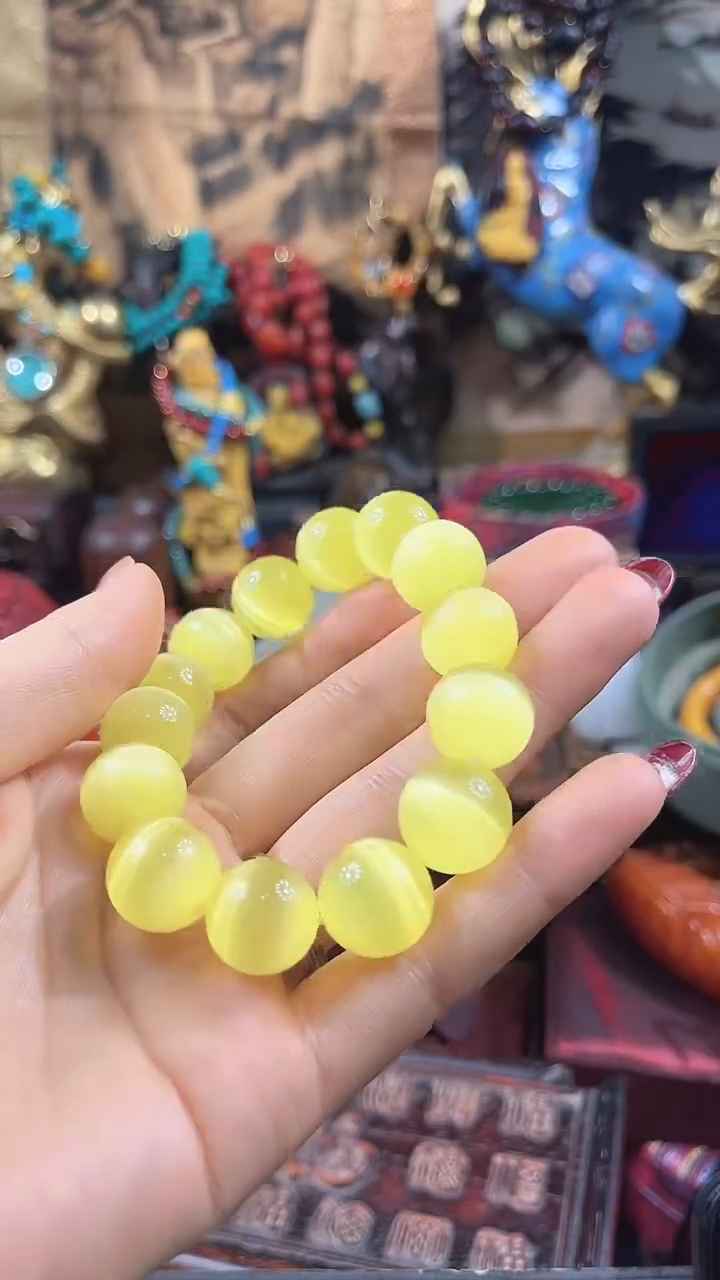 手串未镶嵌和田玉花姐甄选黄色手串