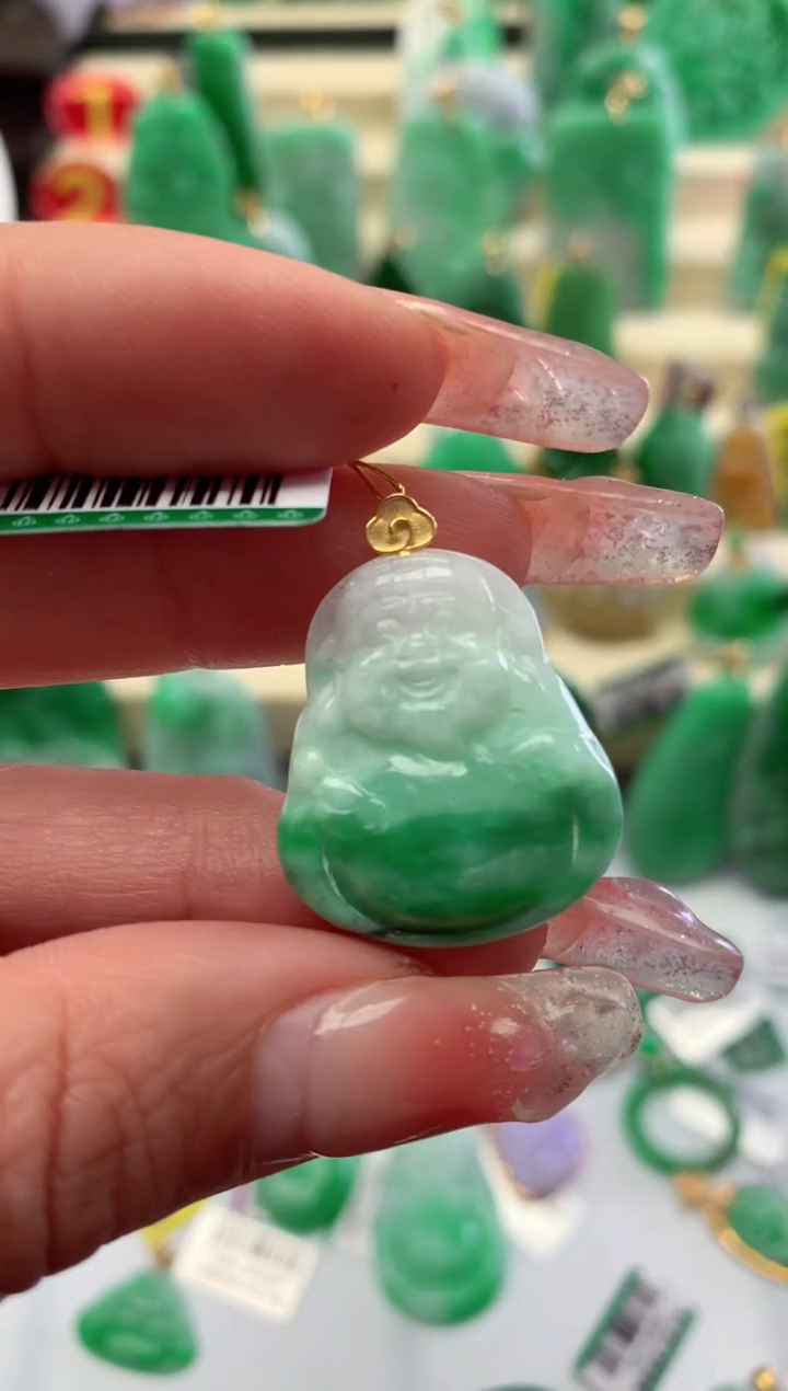 【闪购商品】翡翠颈饰18K金镶嵌挂件