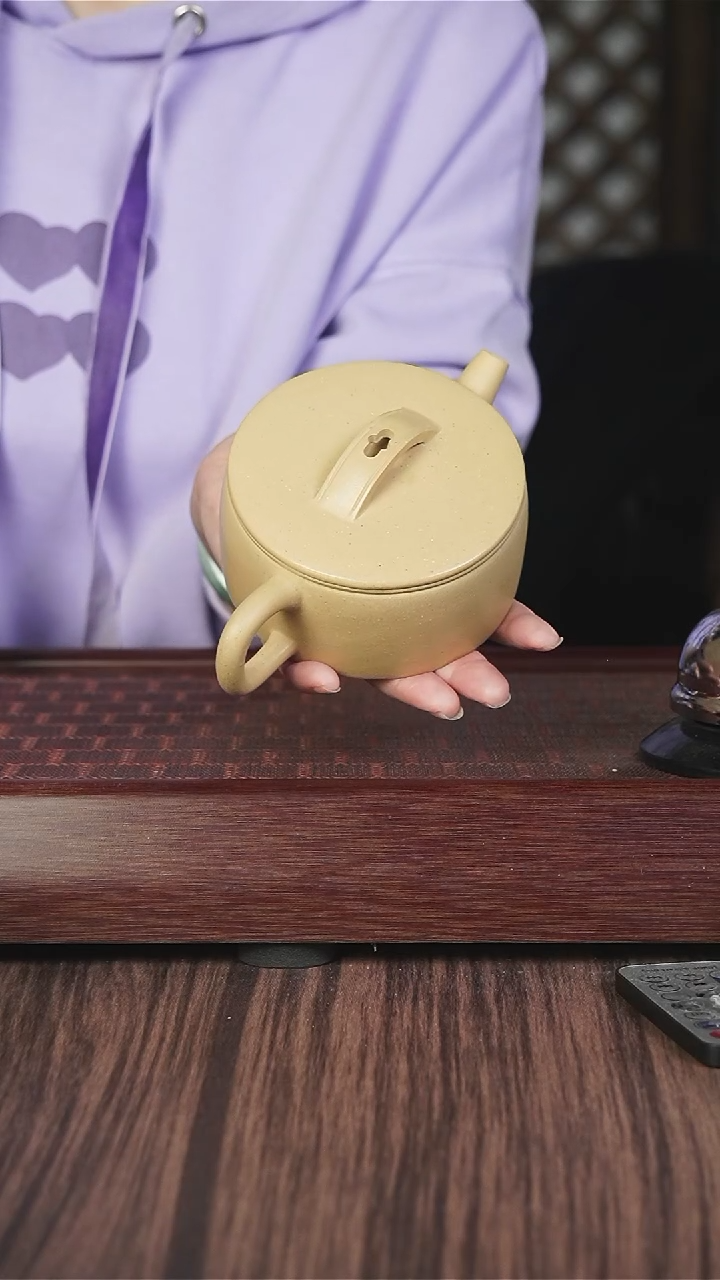 【闪购商品】紫砂茶壶本绿 汉瓦 240cc