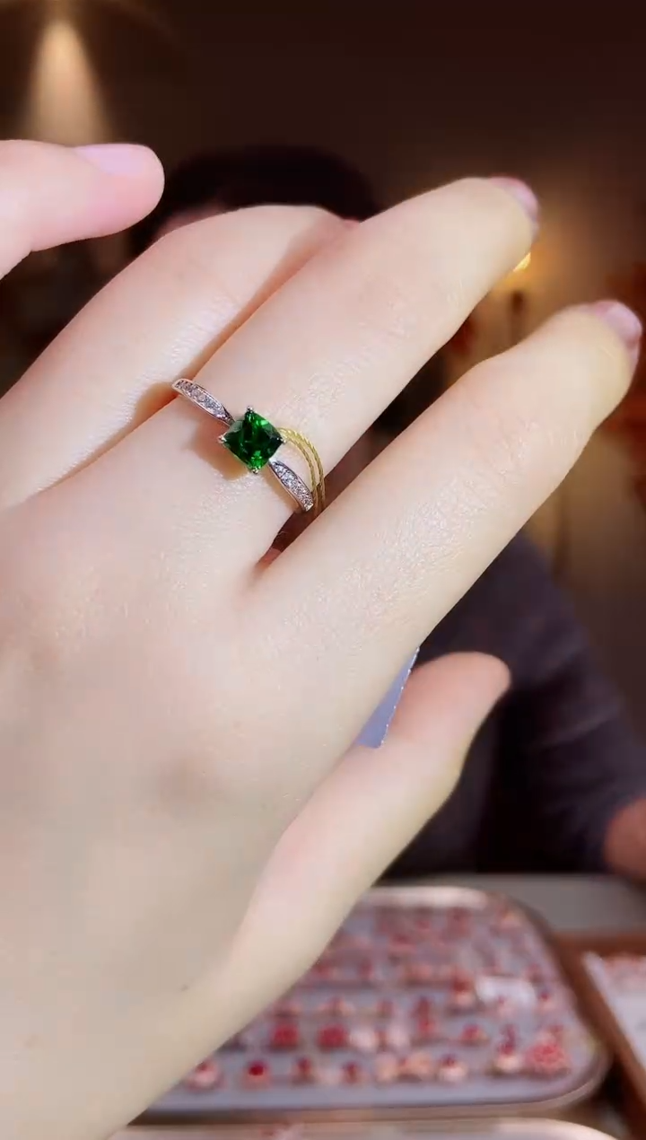 银S925镶嵌透辉石手饰手饰