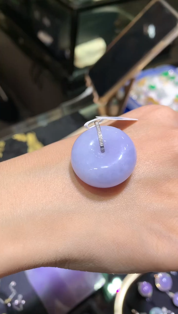 【闪购商品】翡翠吊坠(不含链)18K金镶嵌扣子