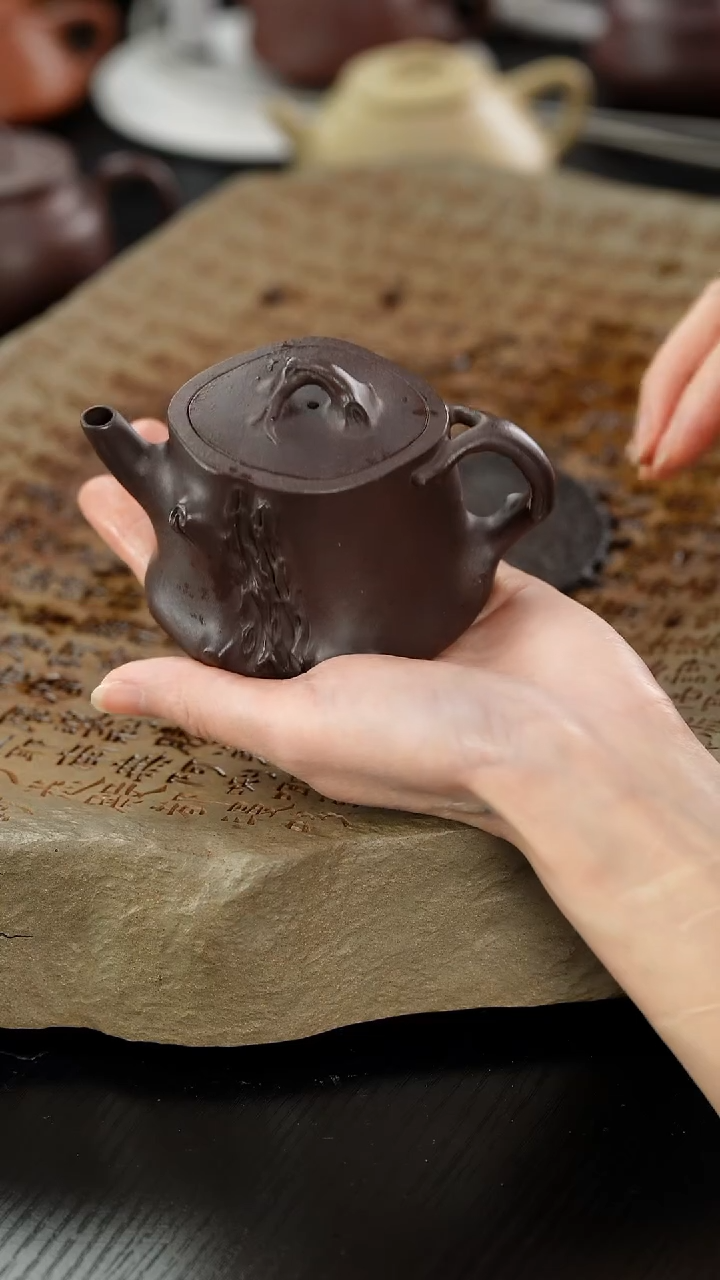 【闪购商品】紫砂茶壶老紫泥树桩140cc