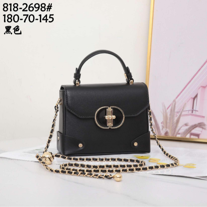 【英柏甄选】GQ-2698-黑色 然与纯小众设计感时尚单肩百搭女包