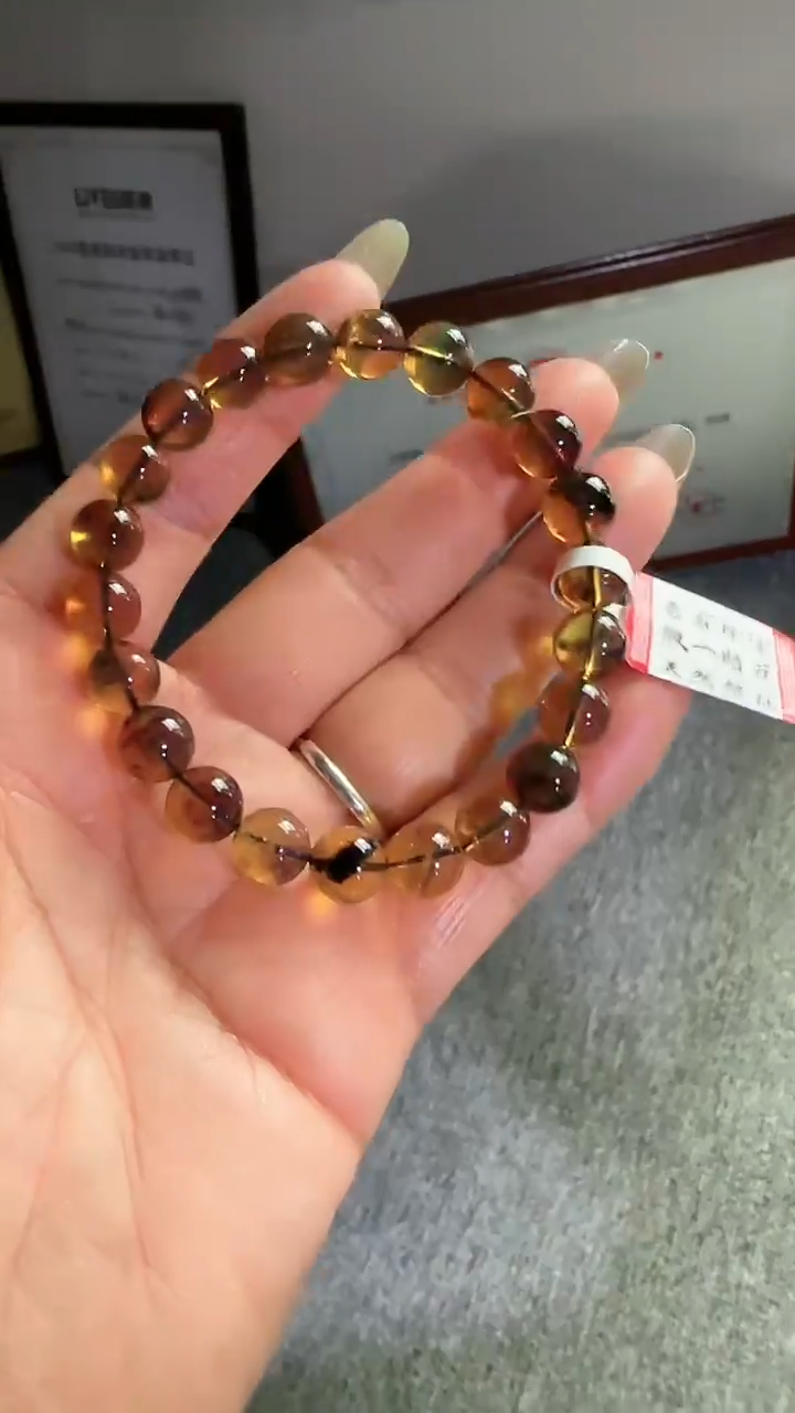 未镶嵌琥珀手串规格8微瑕微生物手串#3