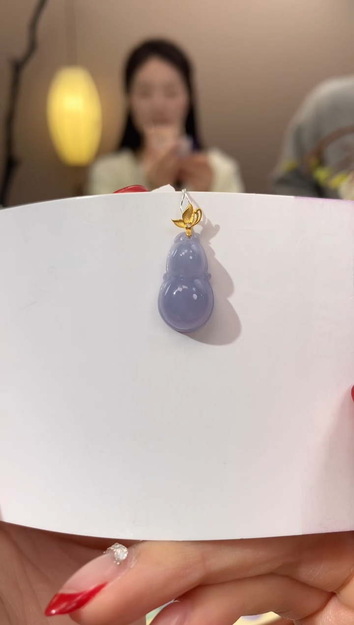 【闪购商品】翡翠颈饰18K金镶嵌天然缅甸a货翡翠