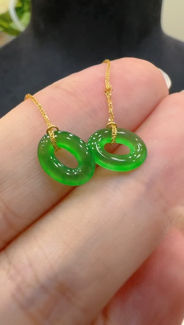 翡翠18K金镶嵌耳饰多样性团购发一件