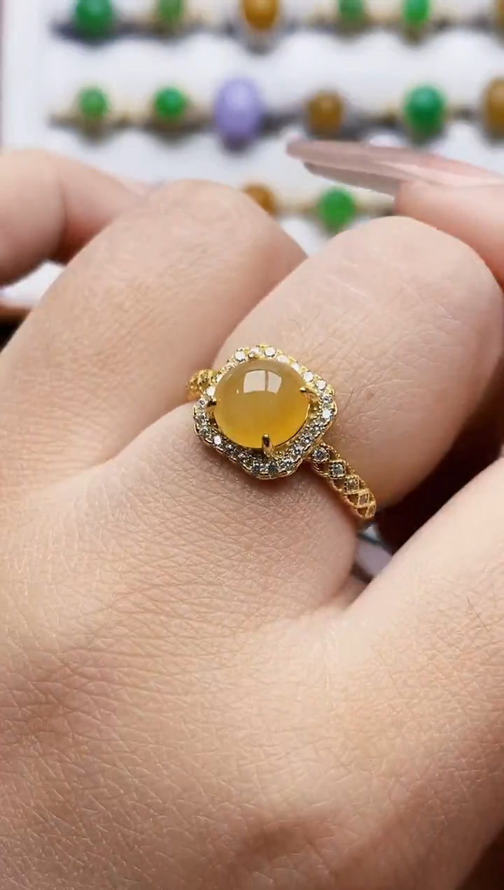 银S925镶嵌戒指翡翠2577