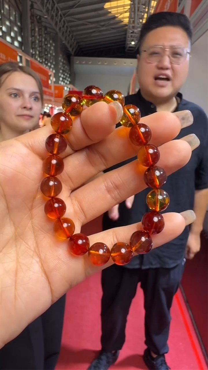 未镶嵌琥珀手链缅甸琥珀假一罚十