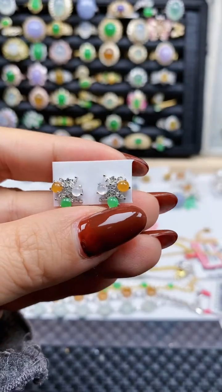 银S925镶嵌戒指翡翠406