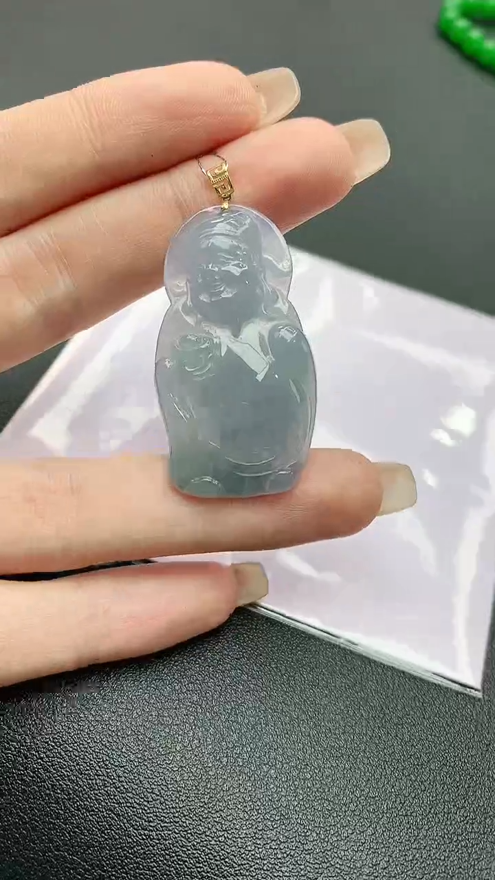 【闪购商品】翡翠颈饰18K金镶嵌赠礼盒证书 珍珍