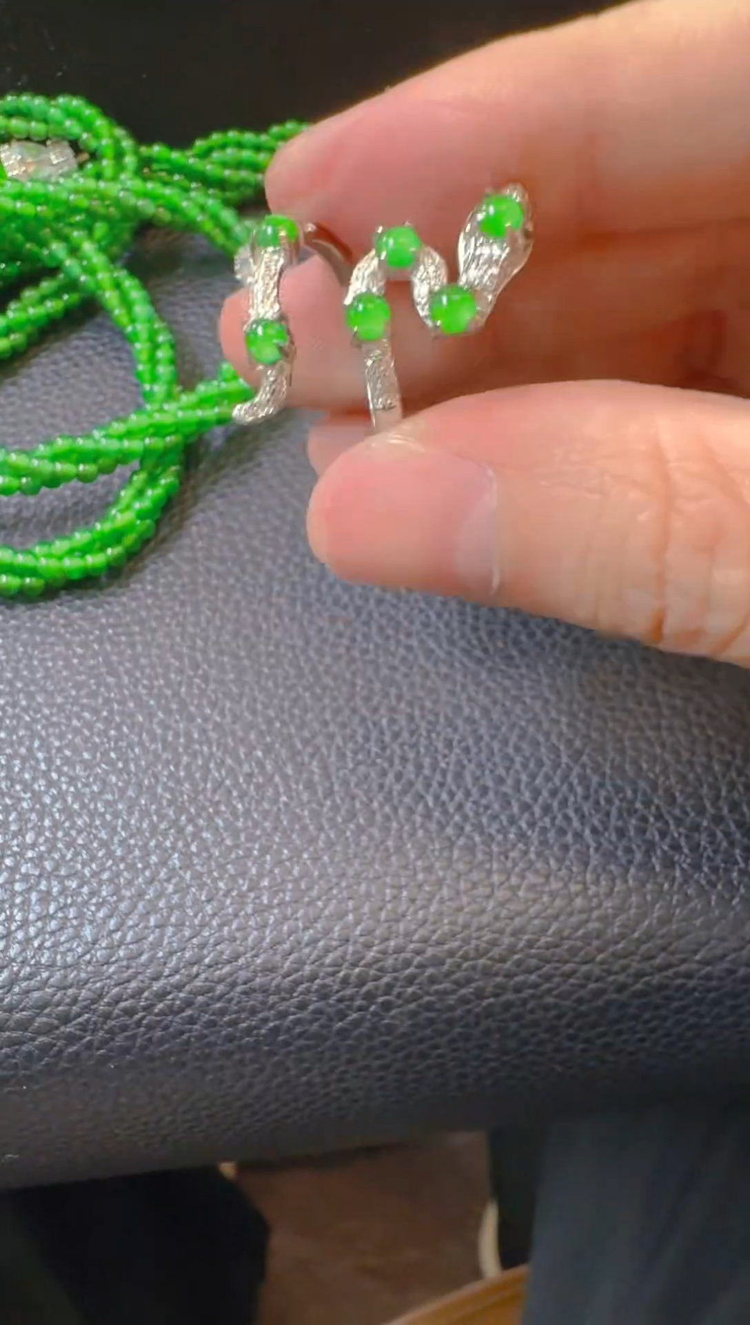 【闪购商品】翡翠戒指银S925镶嵌天然A货翡翠