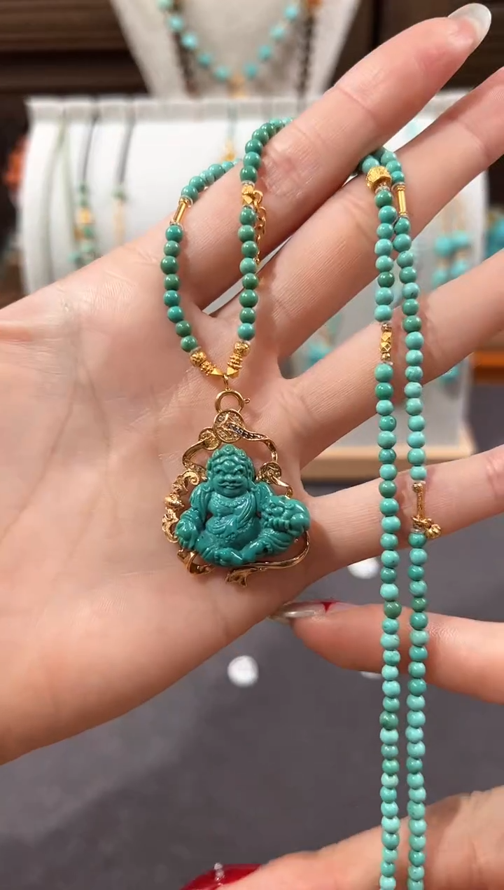 【闪购商品】绿松石颈饰18K金镶嵌绿松石项链