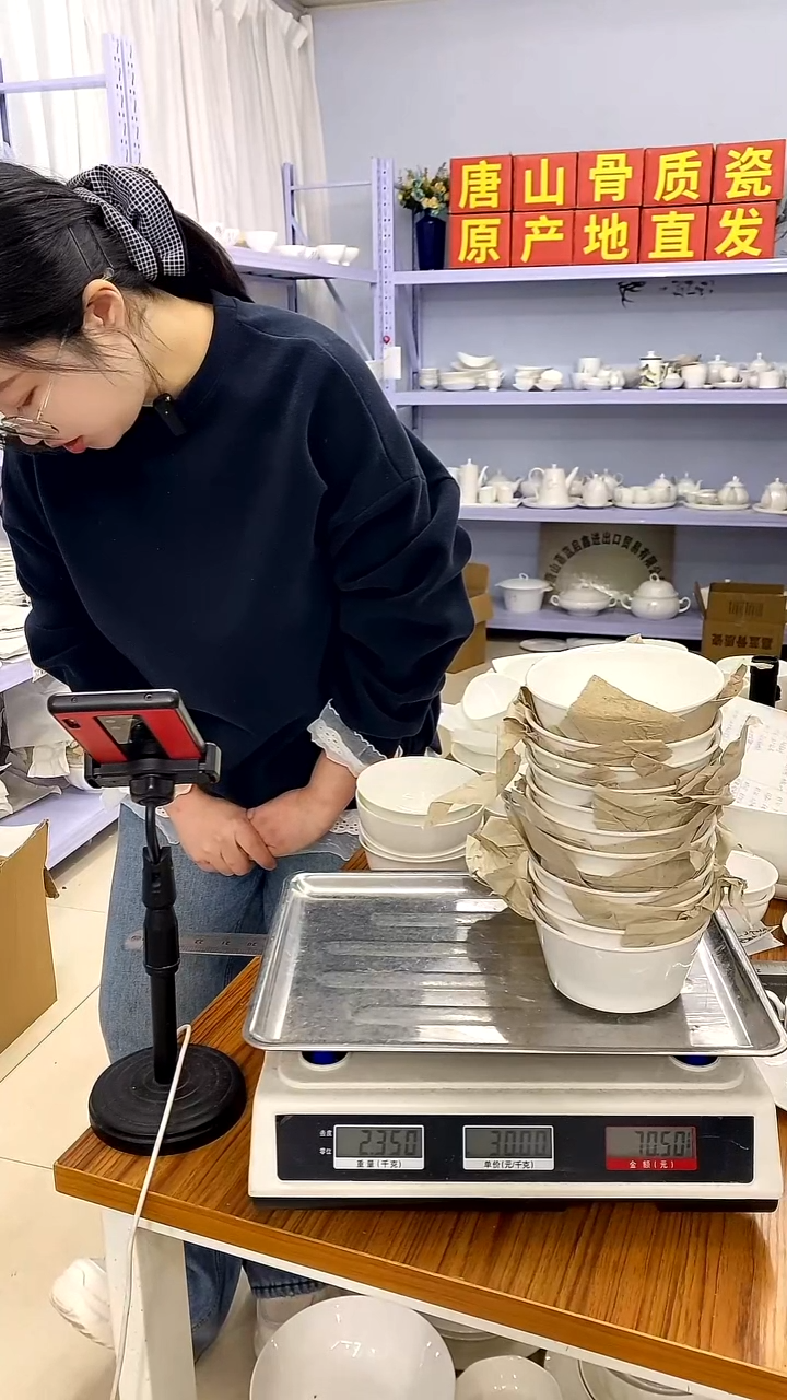 骨瓷嘉蓝骨质瓷------富贵米饭碗12个