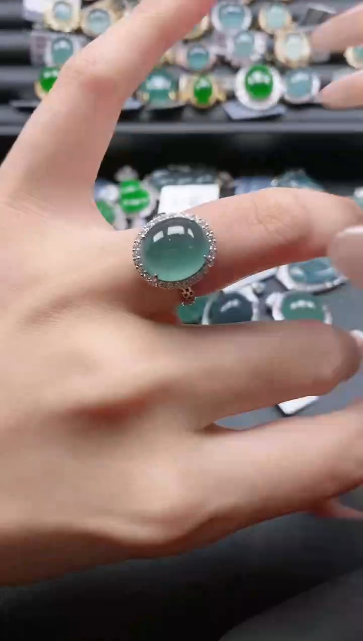 【闪购商品】翡翠戒指银S925镶嵌51511