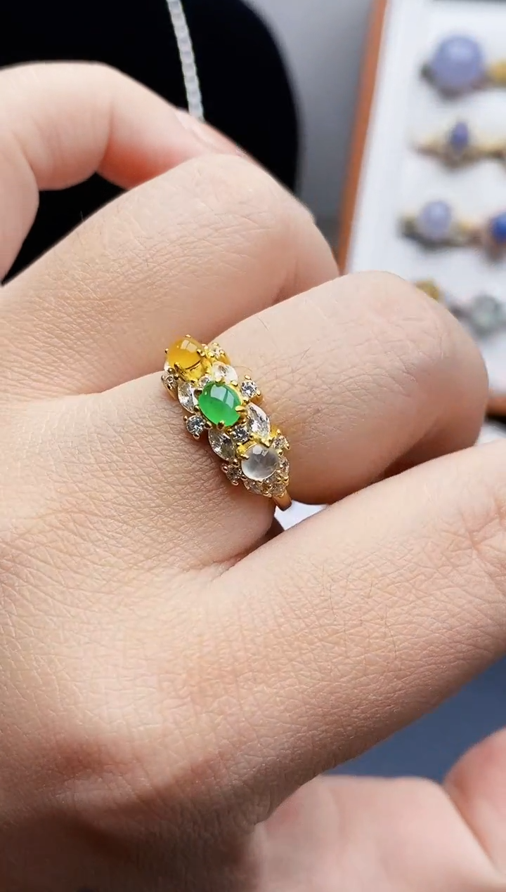 银S925镶嵌戒指翡翠1151