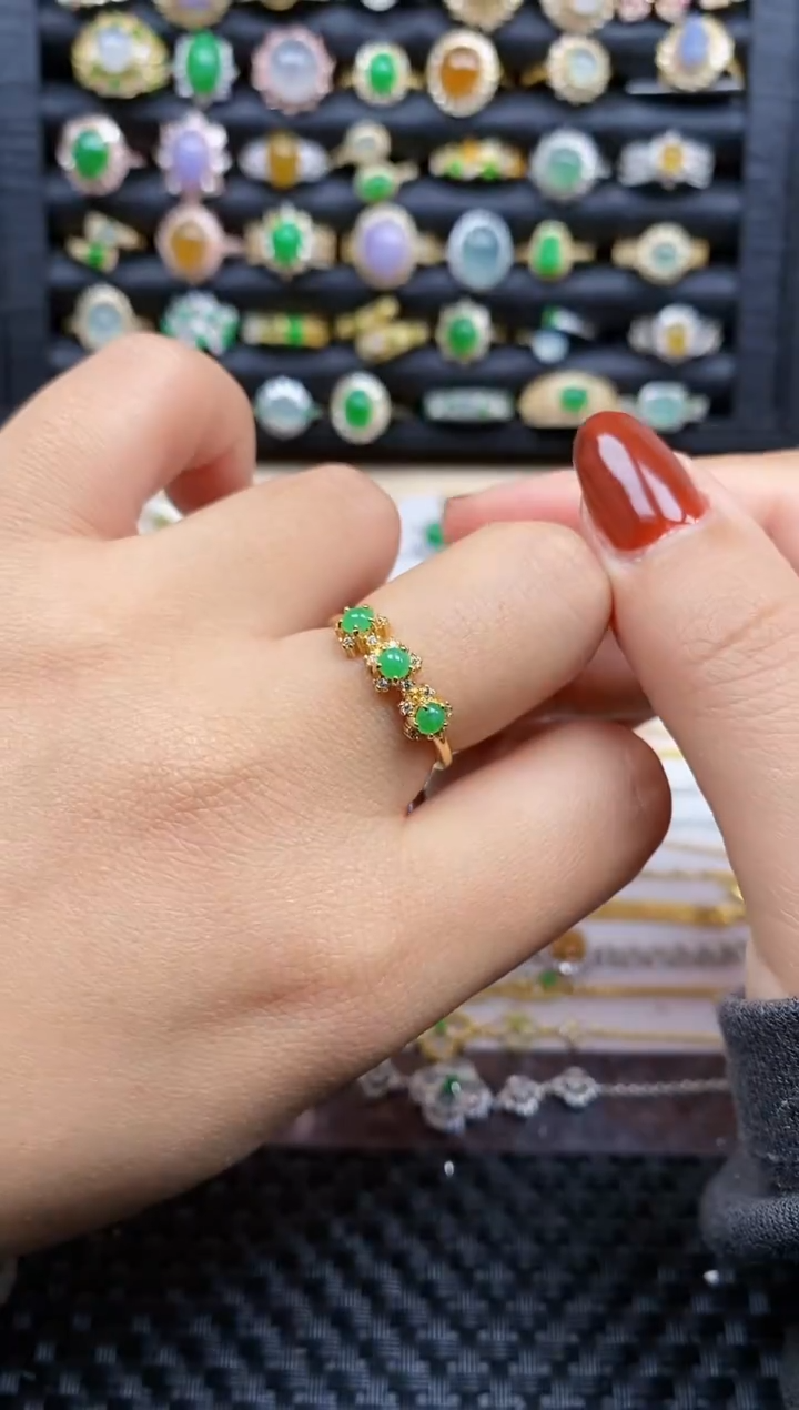 银S925镶嵌戒指翡翠293