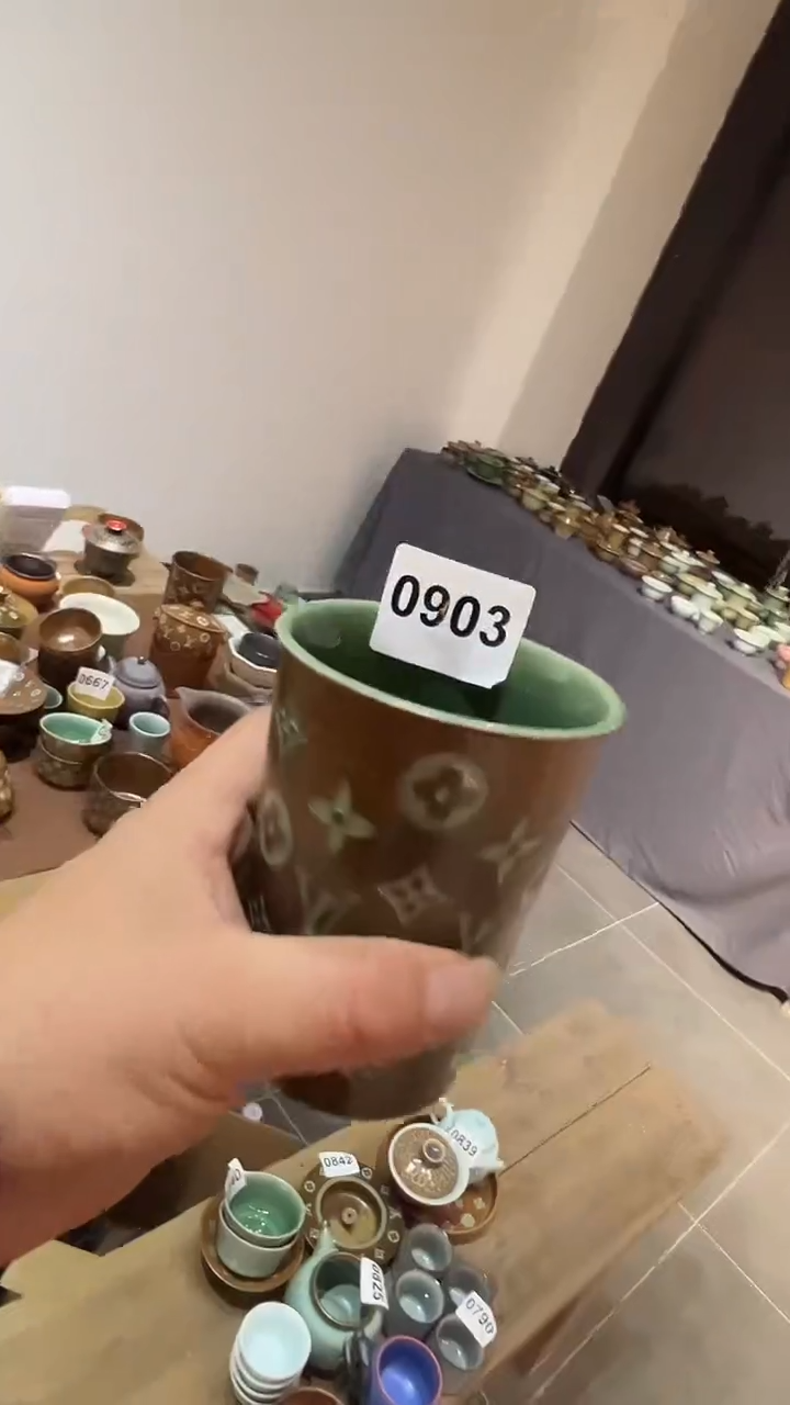 ✦***✦龙泉窑老花奶茶杯不带盖双釉0903微瑕