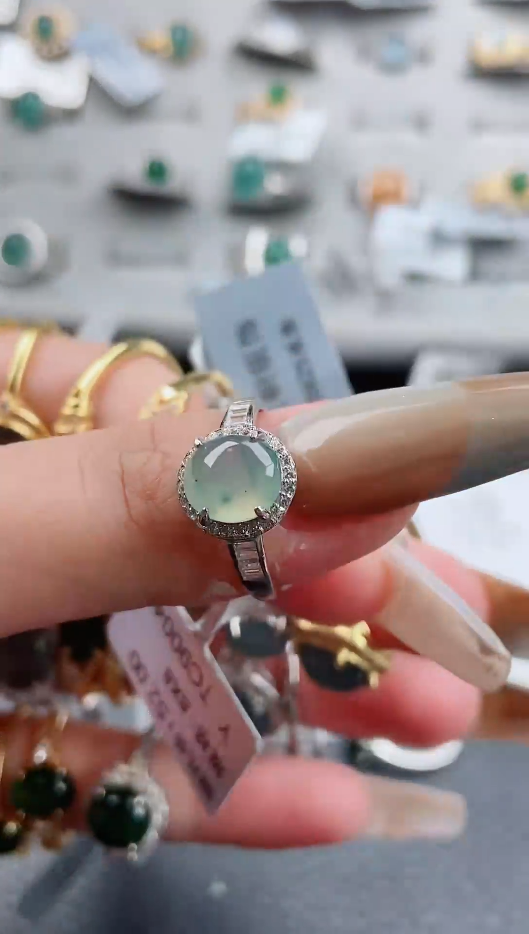 【闪购商品】翡翠戒指银S925镶嵌戒指88