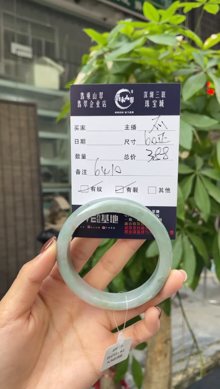 未镶嵌手镯翡翠G 60正圈 6410