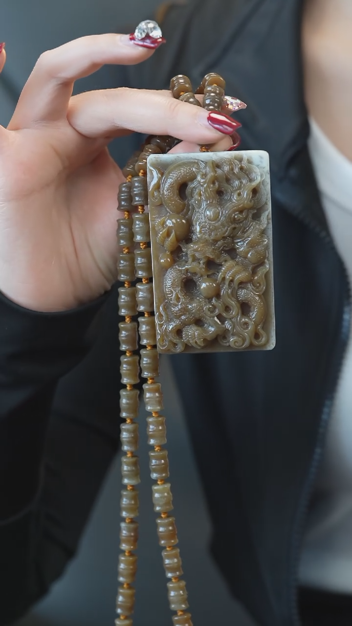 【闪购商品】和田玉吊坠未镶嵌龙牌