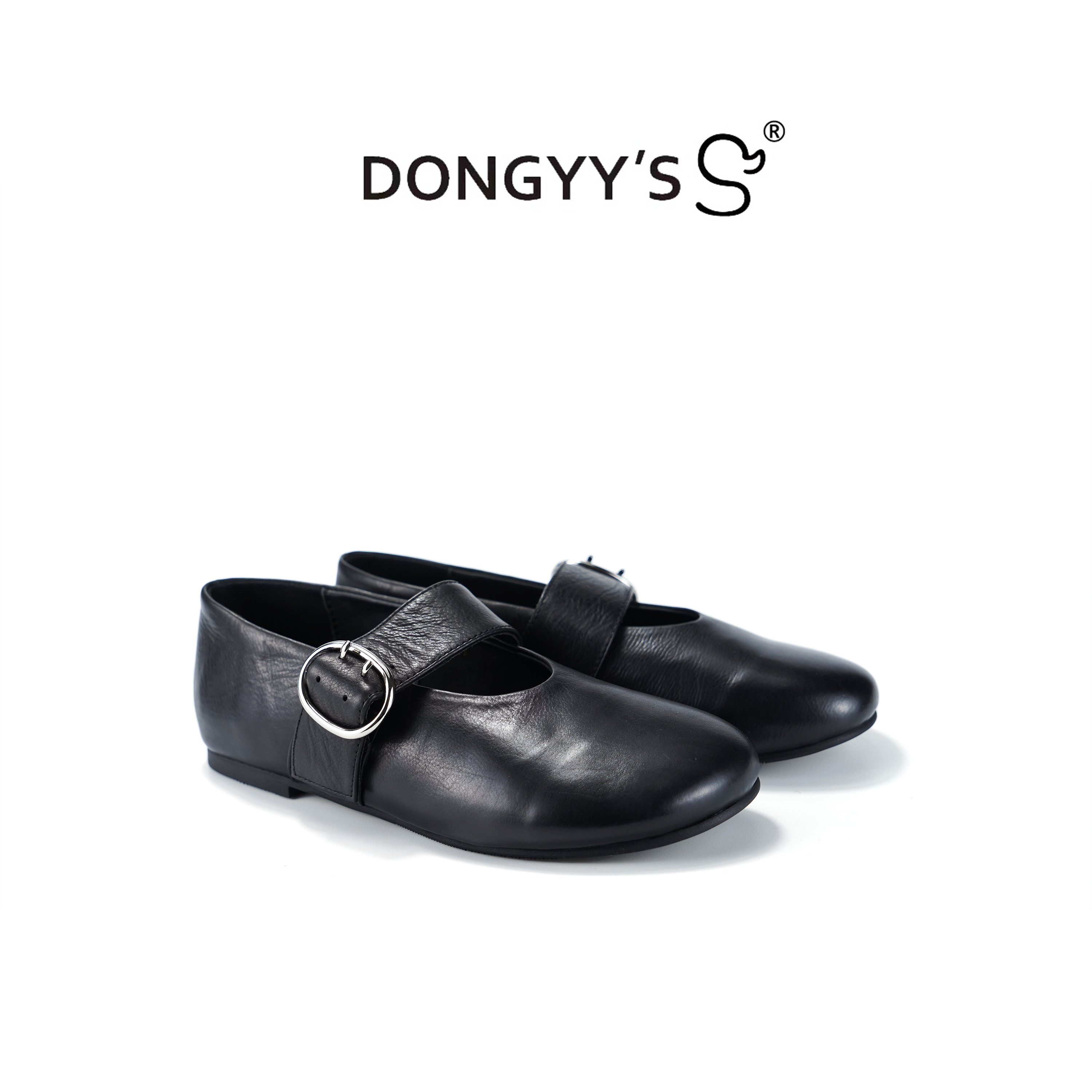 Dongyy's2025年牛皮玛丽珍百搭极简风舒适休闲小皮鞋单鞋女