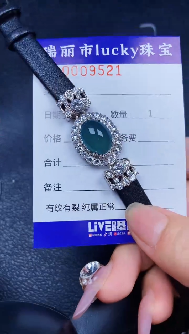 翡翠银S925镶嵌颈饰9521